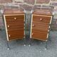 Pair of bedside tables Formica mid-Century vintage 1970 french bedside