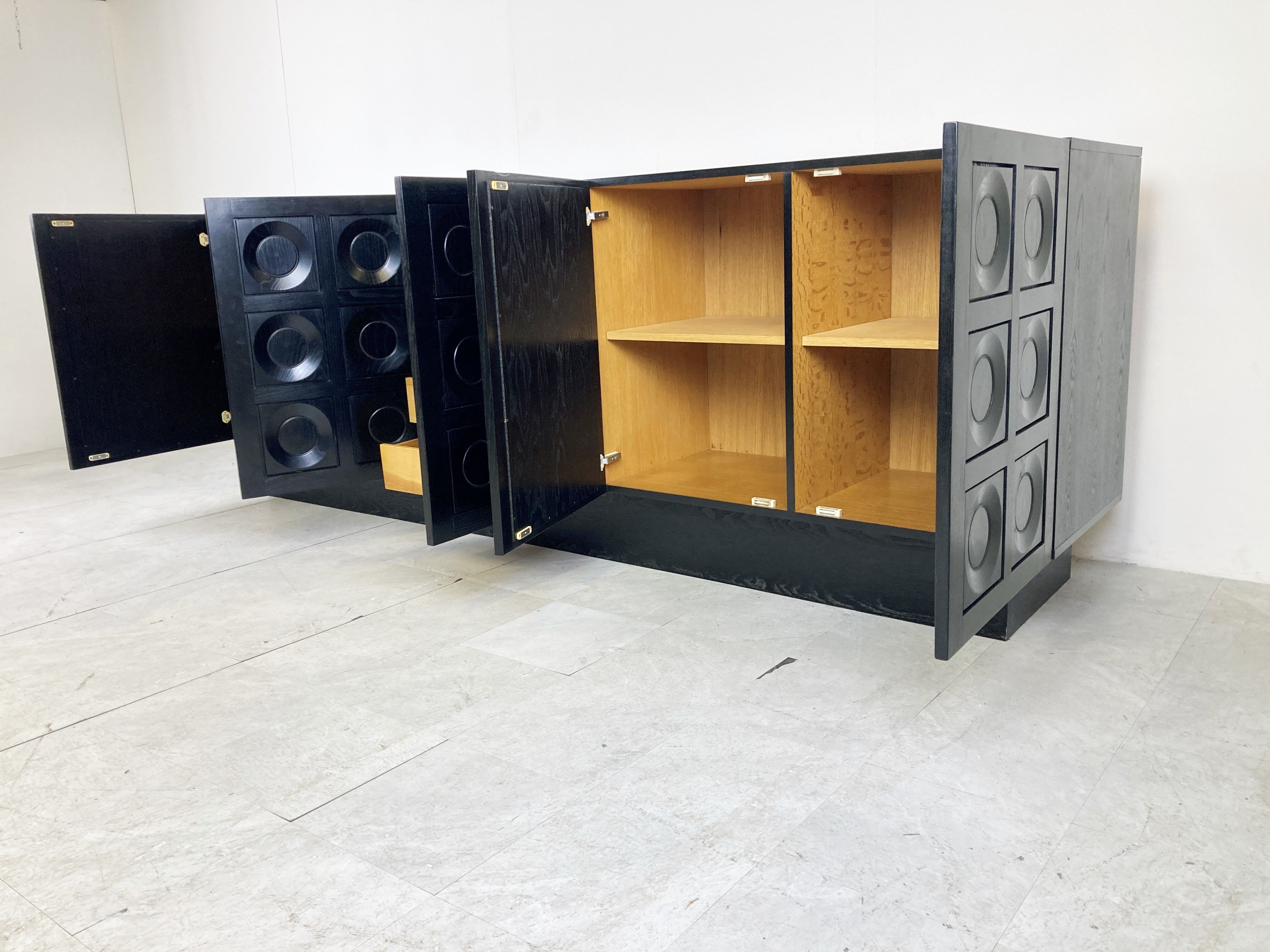 Black brutalist credenza, 1970s