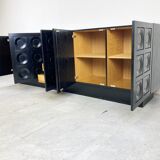 Black brutalist credenza, 1970s