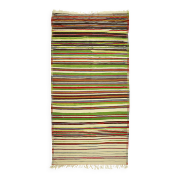 Vintage Striped Turkish Kilim Rug 170x345 cm Handmade Wool