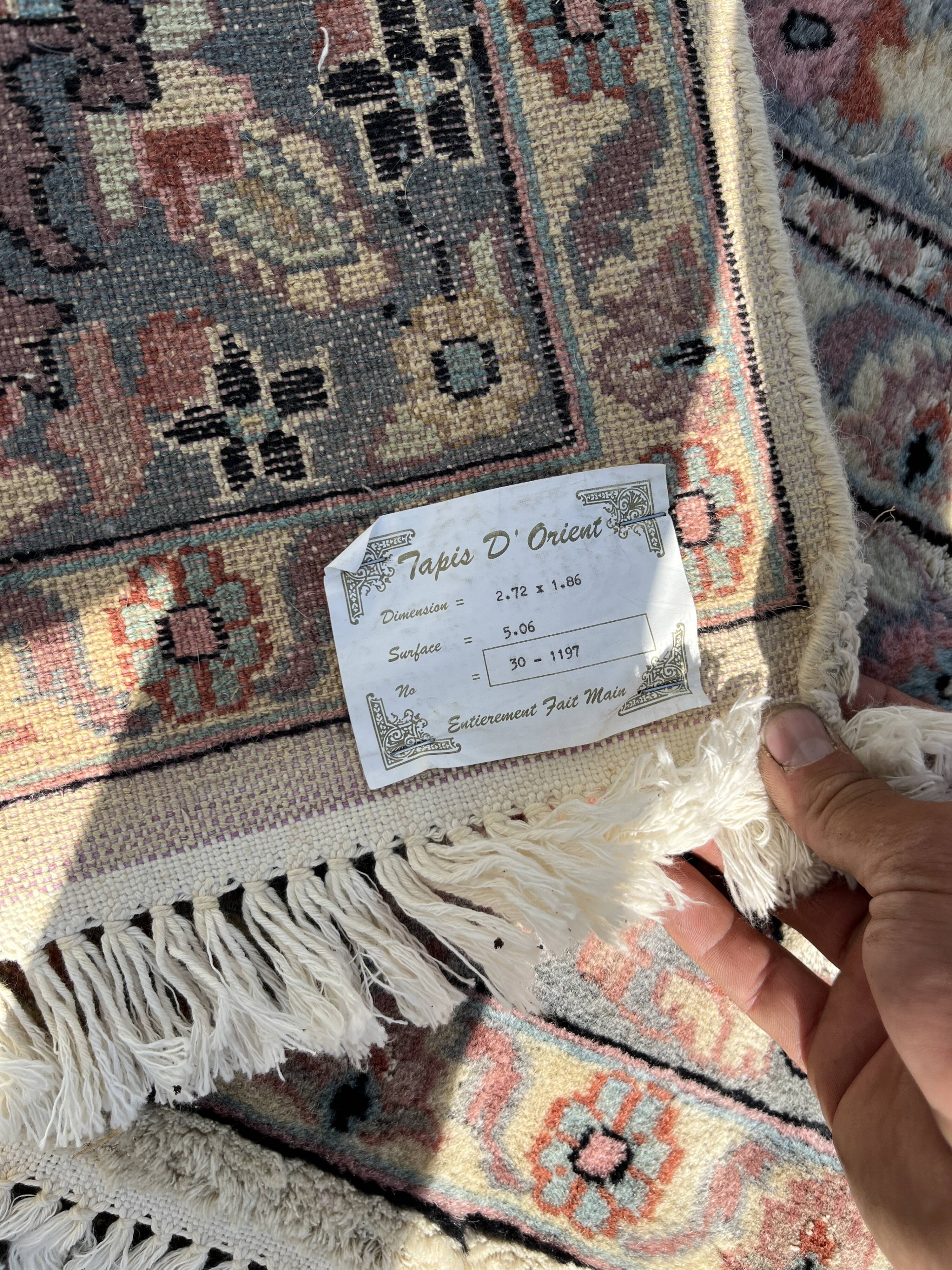 Authentic handmade oriental rug – 2.72 × 1.86