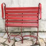 Foldable iron and wood bench