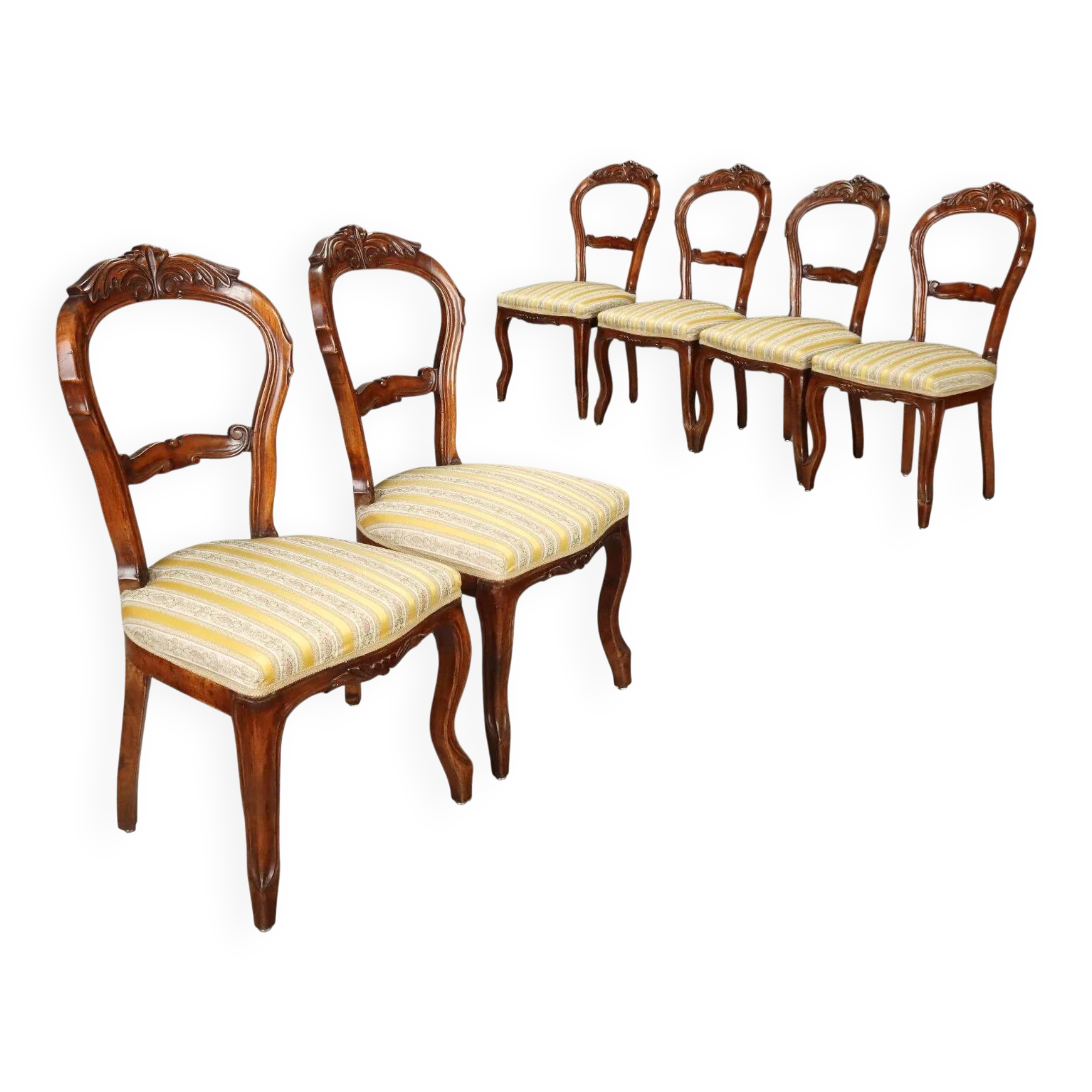 Louis-Philippe chairs in walnut - Italy 19th century