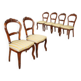 Chaises Louis-Philippe en noyer - Italie XIXe siècle