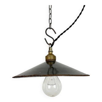 Industrial Black Enamel Light, 1930s