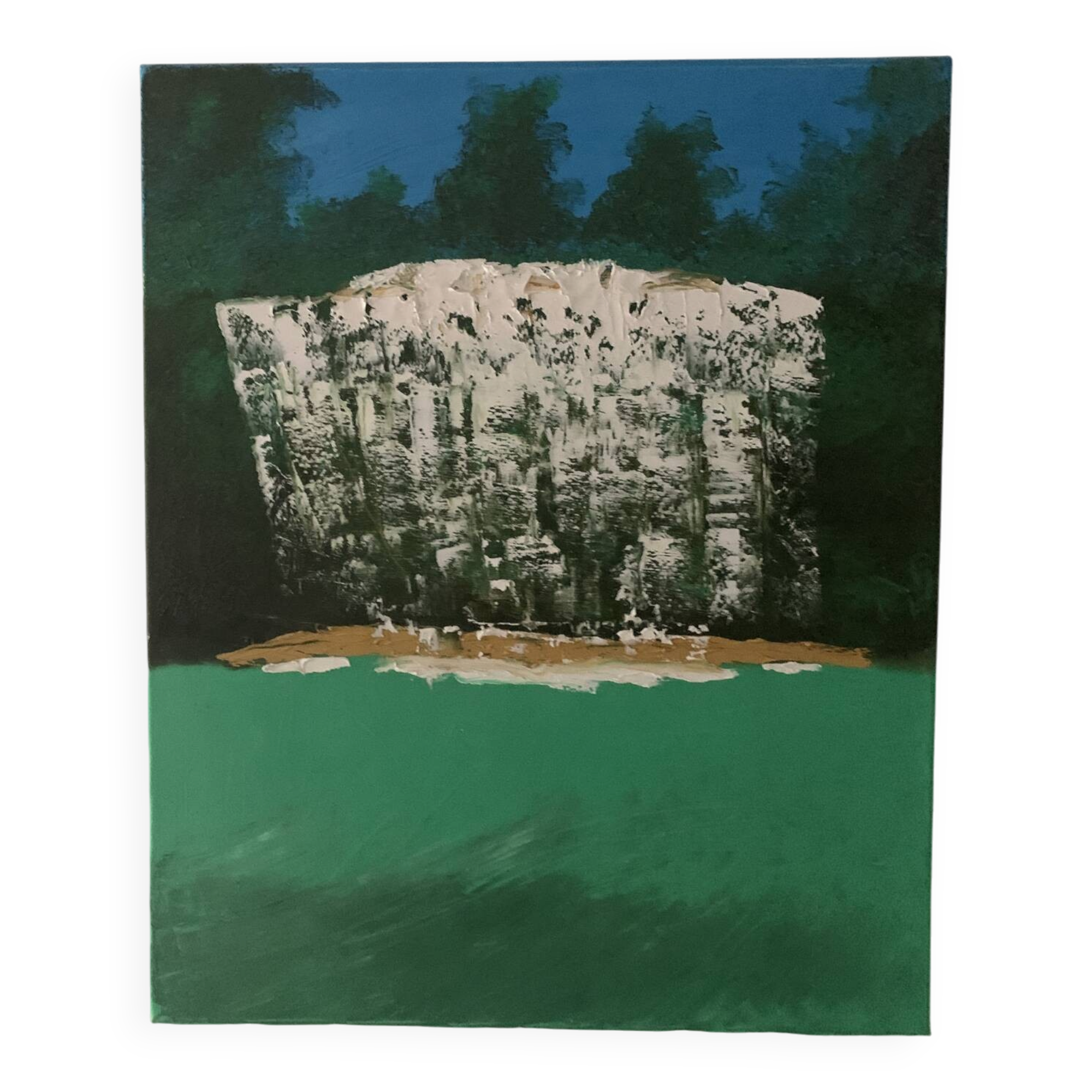 Oil on canvas waterfall