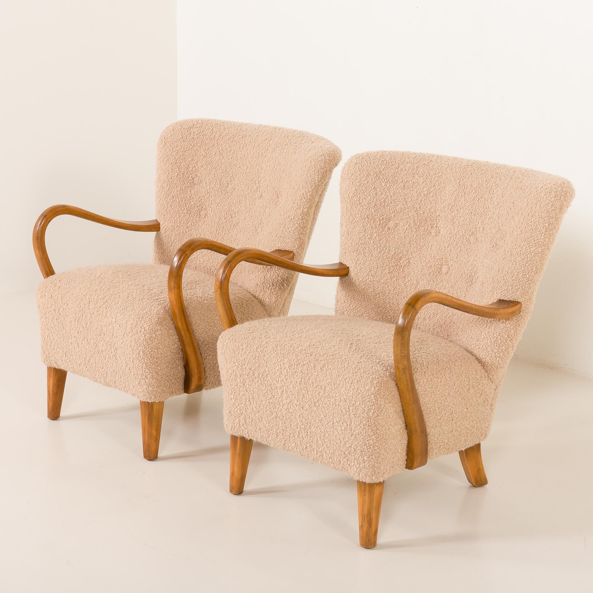 Alfred Christensen pair of two armchairs, Denmark 1950s