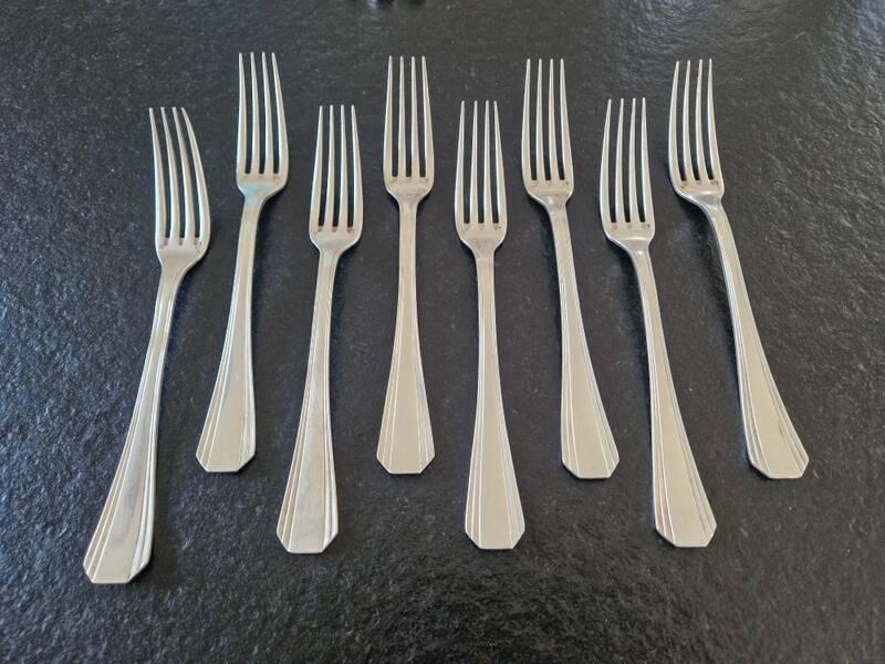 Christofle - Set of 8 table forks model Boréal in silver-plated metal