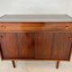 Vintage danish mid century rosewood sliding door cabinet 1960s