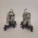 Pair of elephant paperweights, veined marble, 80s - France