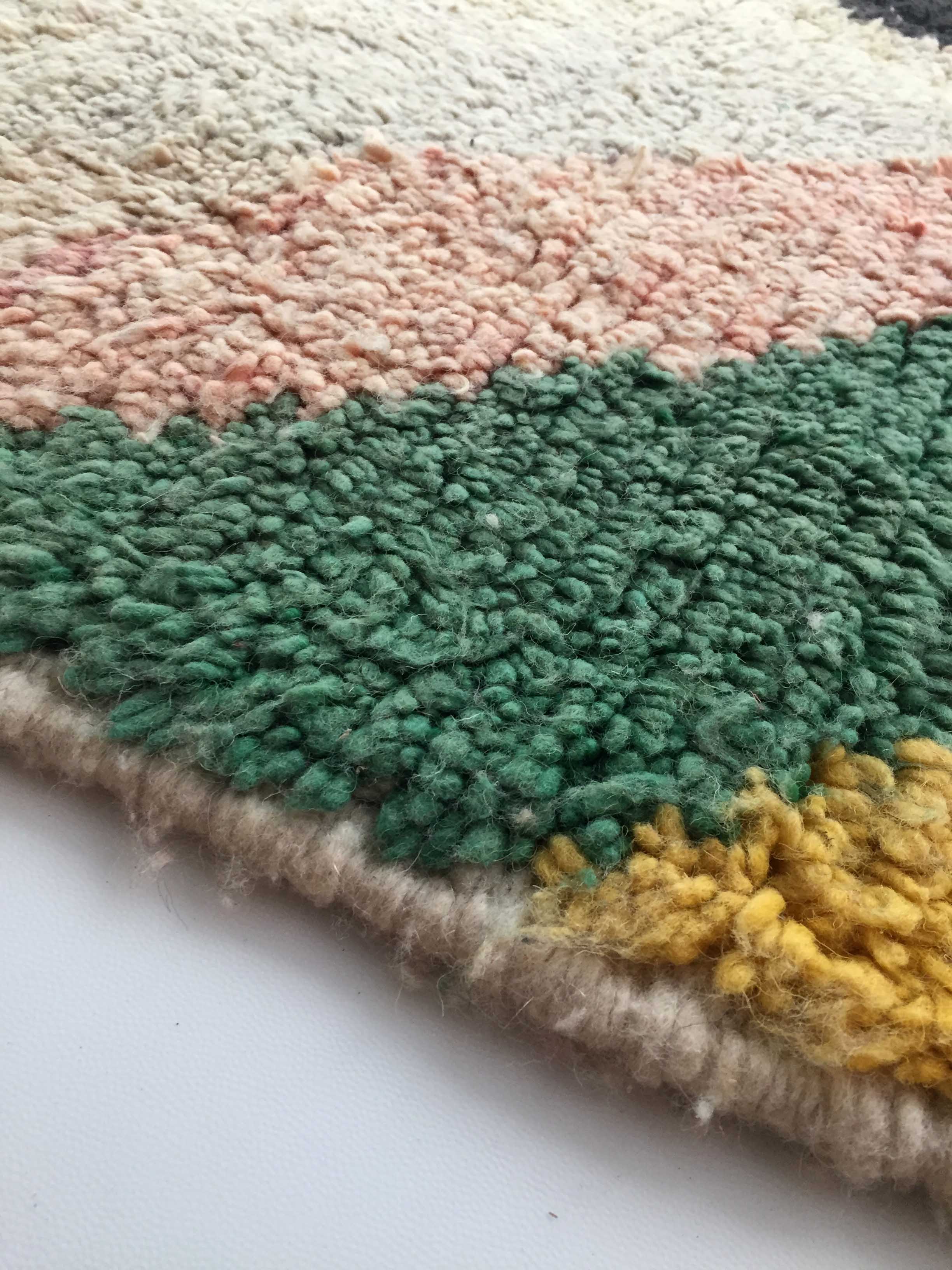 Moroccan Berber boujaad carpet with colorful patterns 283x209cm