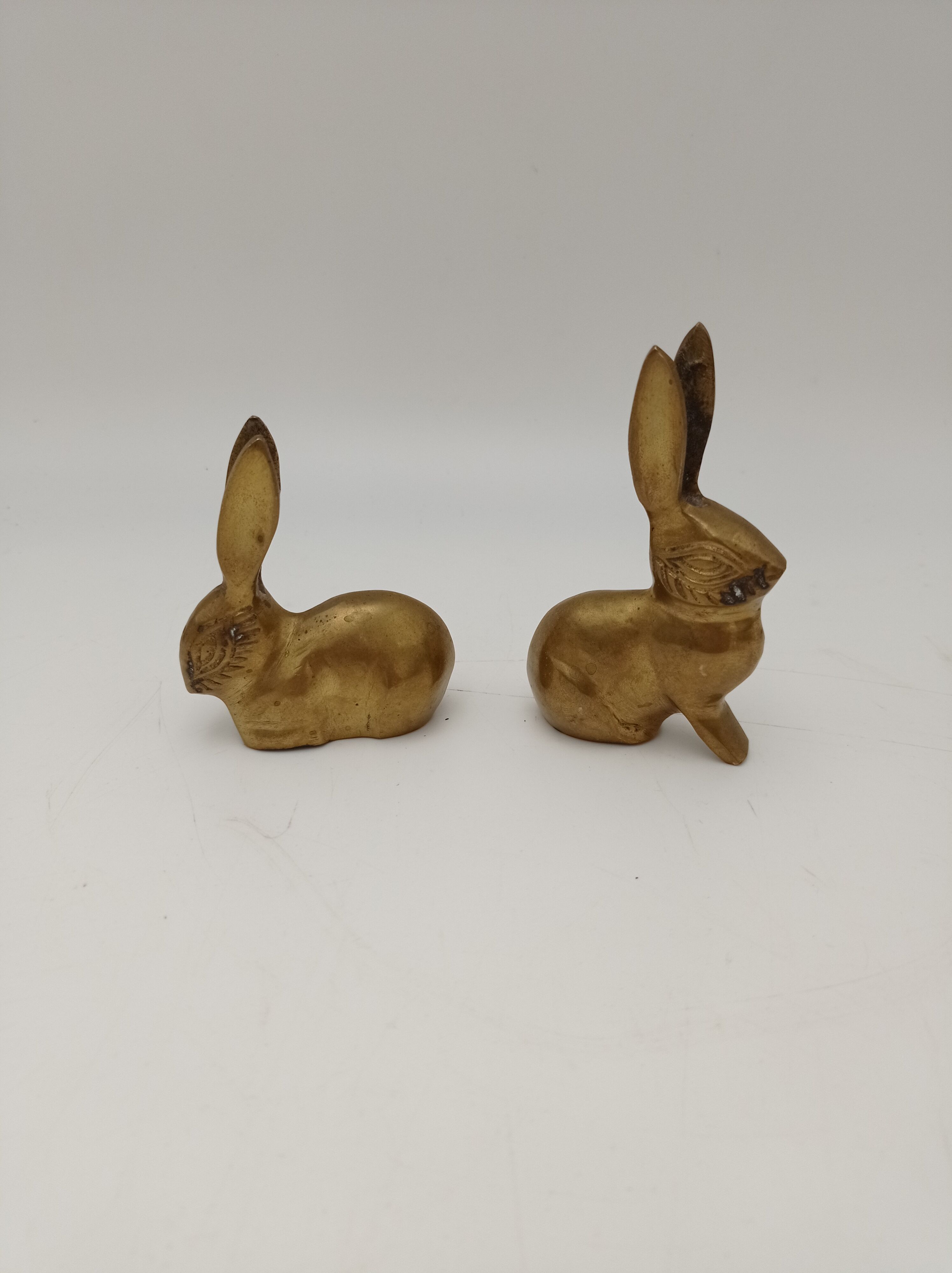 Brass rabbit couple