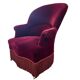 Vintage burgundy fringed armchair/chair