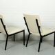 Set of 2 Industrial minimalist black metal tube frame chairs, 1960s