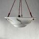 Art Deco suspended lamp in white marble-effect glass, 1940s, Germany.