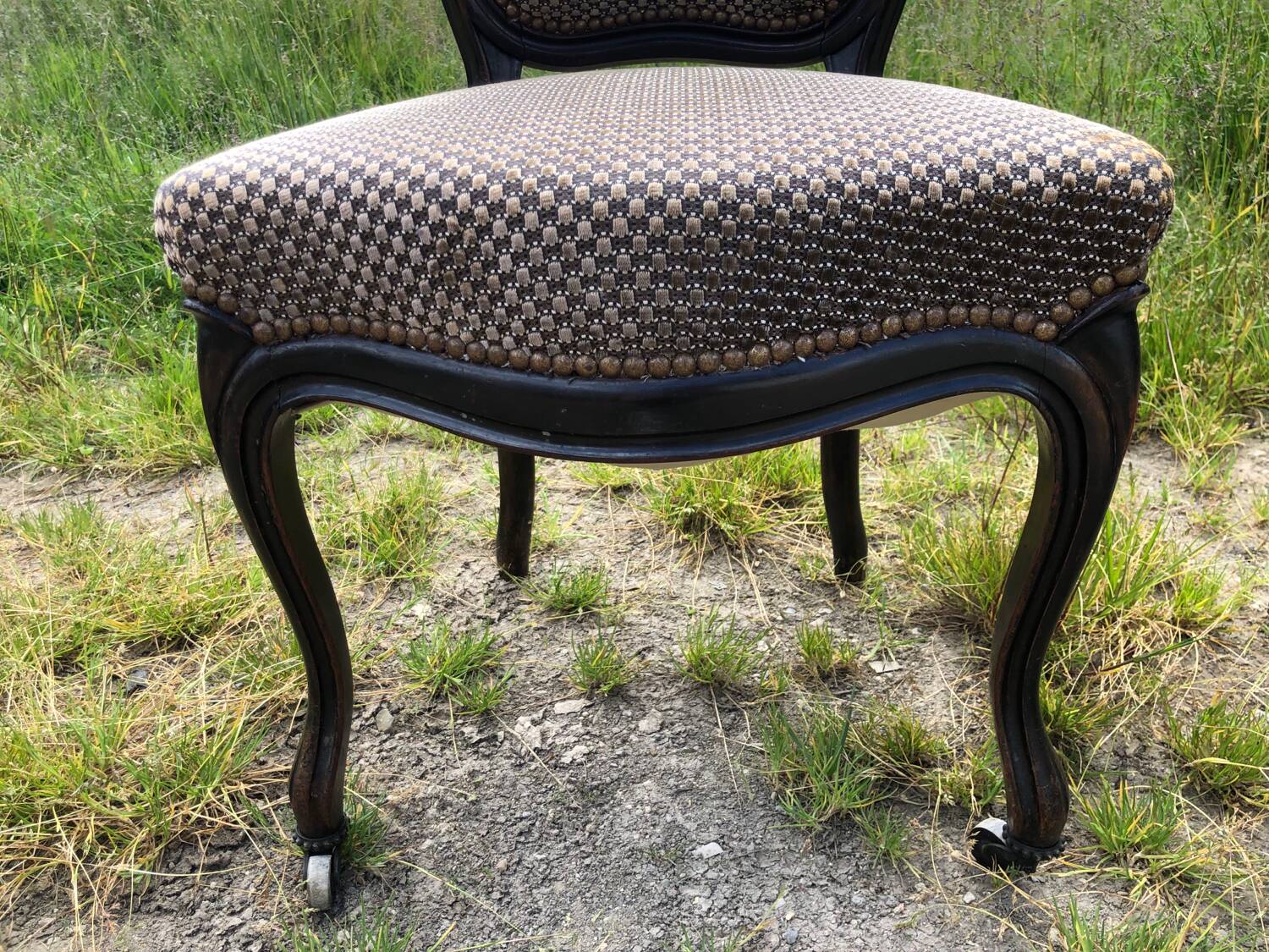 Pair of rosewood medallion chairs