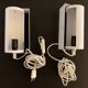 Paire d'appliques murales blanches rouleaux Ikea 1980