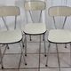 Set of 3 pale yellow chairs in Formica 70s