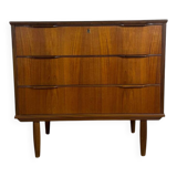 Small Danish chest of drawers from the 1960s in teak – 3 drawers