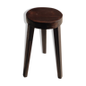 High tripod stool in brown solid wood