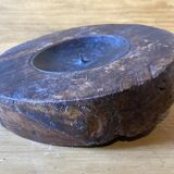 Teak wood candle holder