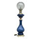 Lampe balustre porcelaine bleu et bronze