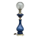 Lampe balustre porcelaine bleu et bronze