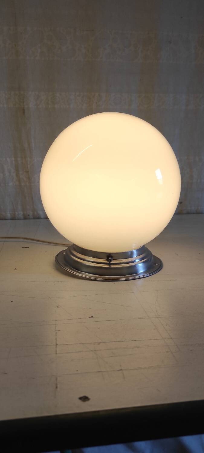 Art Deco ceiling light or wall light with opaline globe, diameter 20 cm.