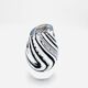 Murano Vase - Sommerso with Stripes - Black & White - 1990