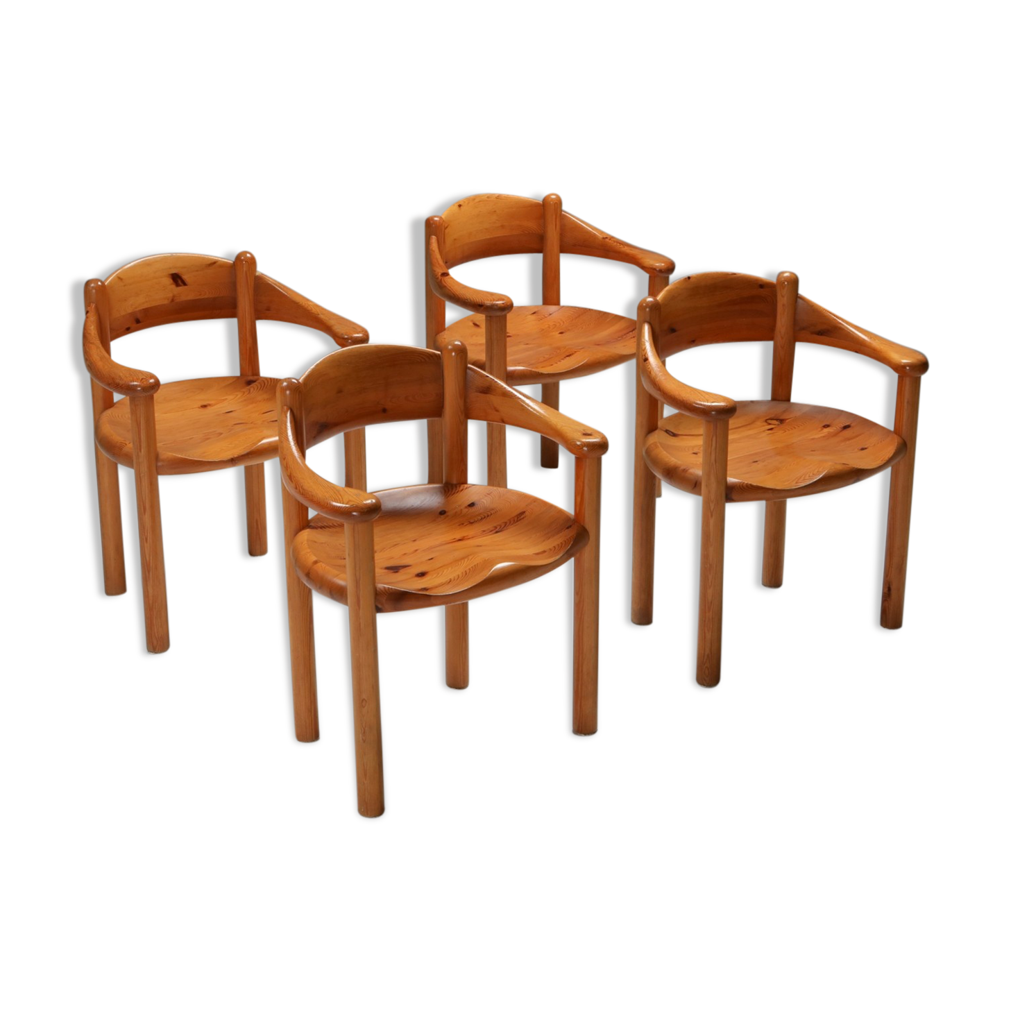 Rainer Daumiller pine chairs 1970