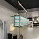 Large suspended chandelier, glass ceiling light, Italy 1970s.