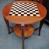 Chess table convertible into a living room table.