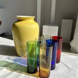 6 colored orangeade glasses