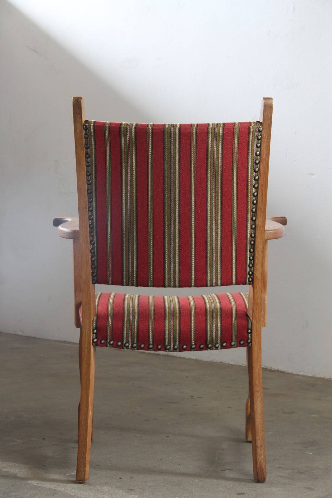 Vintage Danish Brutalist Oak Armchair in the style of Henning Kjærnulf, 1960s