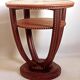 Art Deco 2-tiered pedestal table in purple rosewood, diameter 58.5 cm