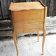 Old wooden bedside table heart pattern