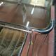 Vintage Italian table with tubular frame and smoked glass, 1970