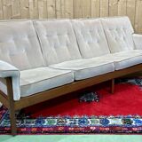 Scandinavian 4-seater sofa from the 70s in teak
