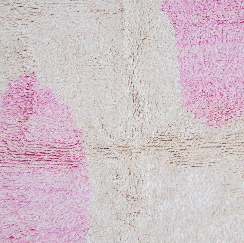Handwoven natural wool rug, traditional artisan 2/3 m