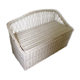 Trunk storage painted rattan bench