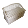 Trunk storage painted rattan bench