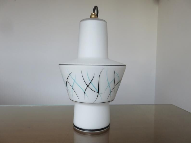 Hanging in opaline geometric patterns 60s