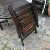 EMU garden furniture in dark wood - 2 folding armchairs and 1 table