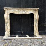 Louis XV style fireplace in purple breccia marble, circa 1880