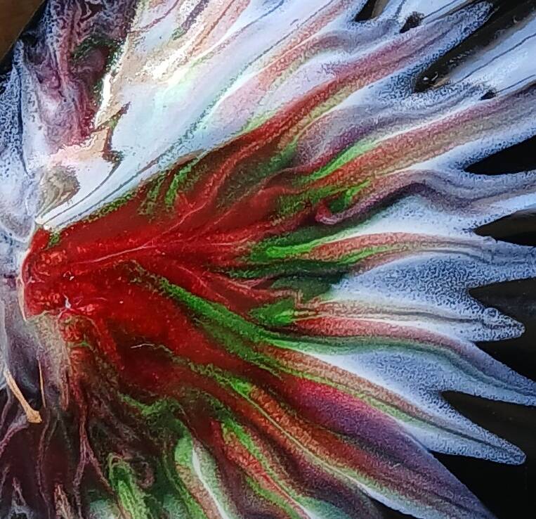 Set of 2 painted ceramic shell cups