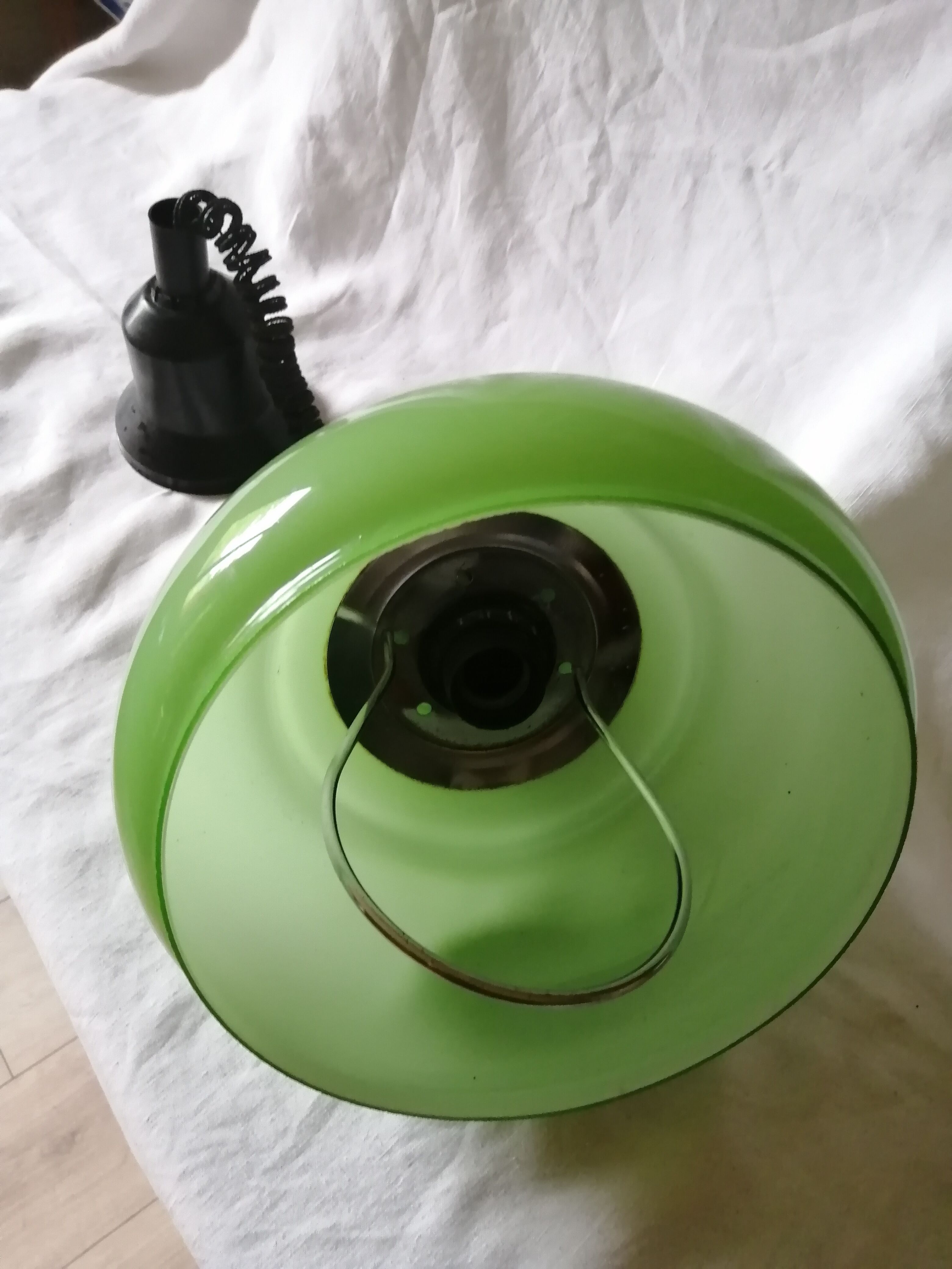 Green opaline hanging lamp