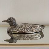 Silver-plated zoomorphic foie gras dish