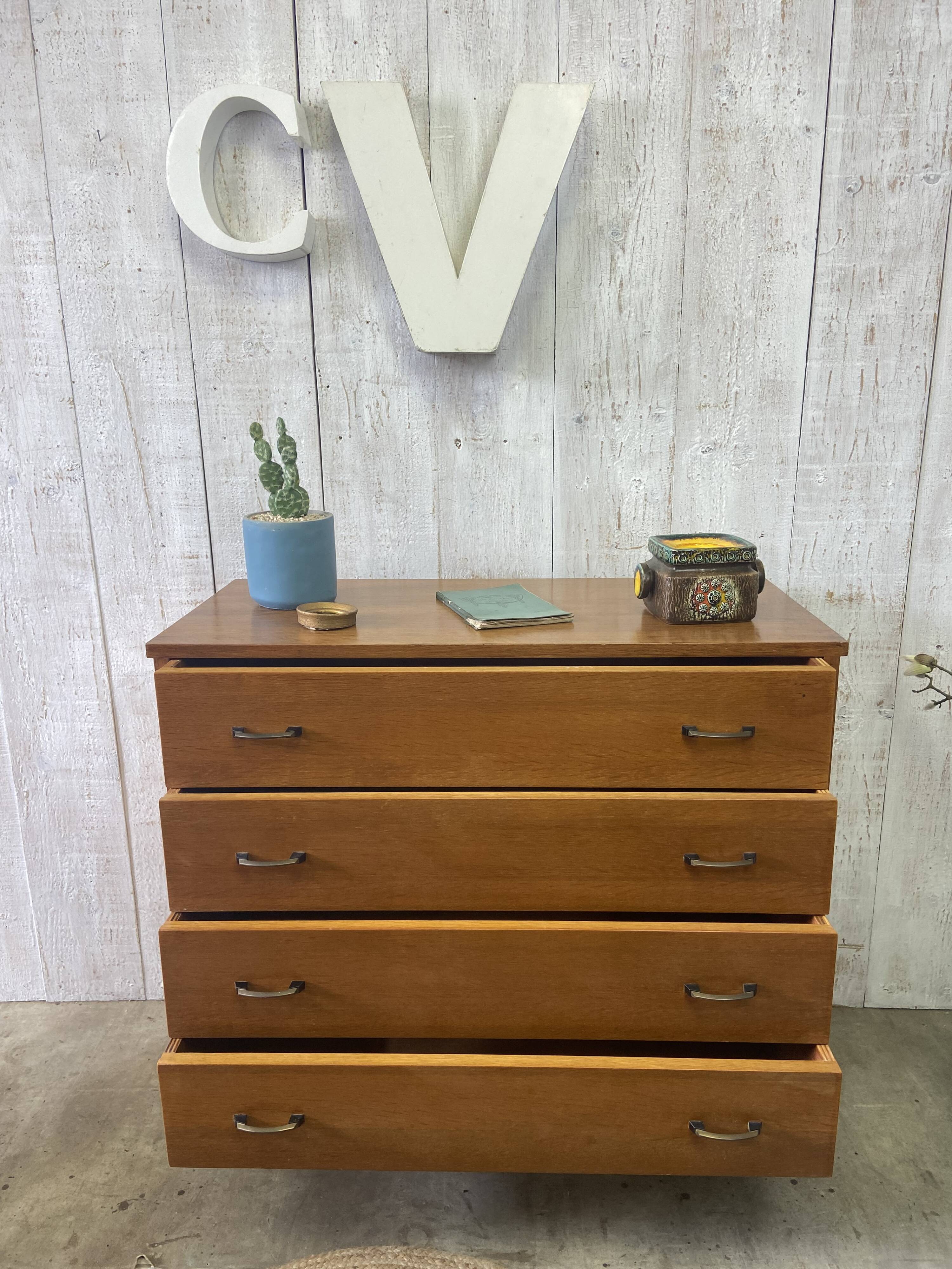 Vintage chest of drawers with conical legs
