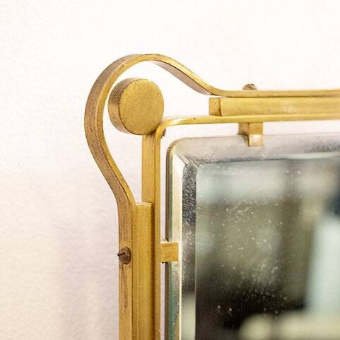 Vintage rectangular mirror in brass 1950s