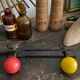 Vintage ball coat rack